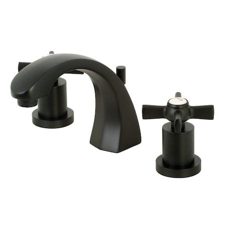 Kingston Brass KS4980ZX Millennium 8" Widespread Bathroom Faucet, Matte Black KS4980ZX
